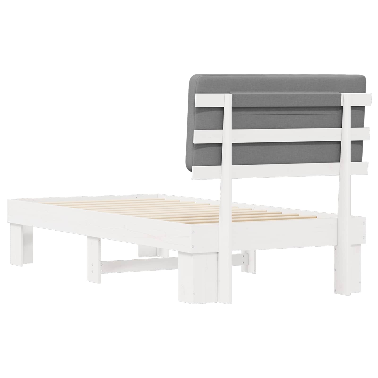 Cadre de lit avec tête de lit rembourrée Gris clair 75 x 190 cm - XIOS