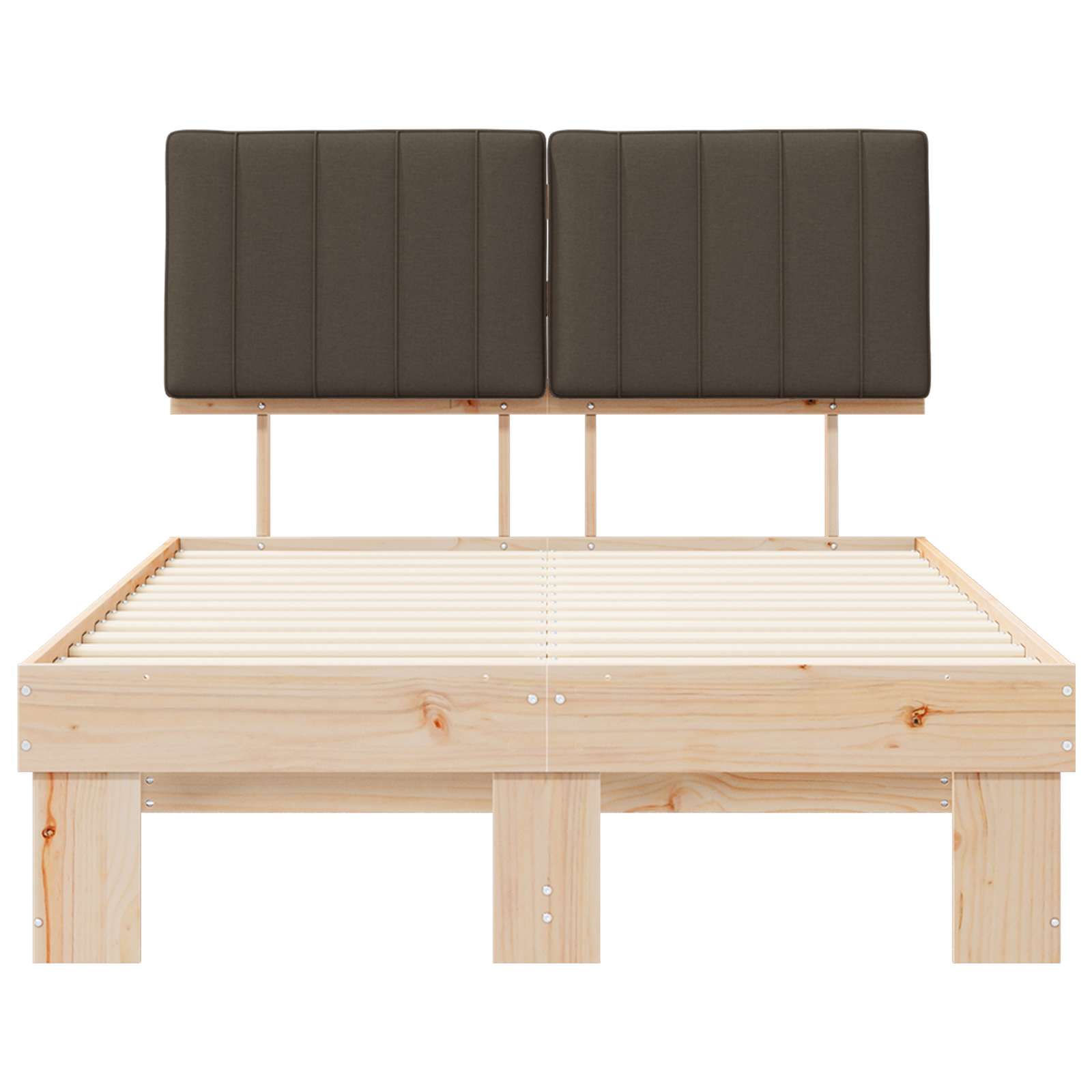 Cadre de lit avec tête de lit rembourrée Taupe 120 x 190 cm - XIOS