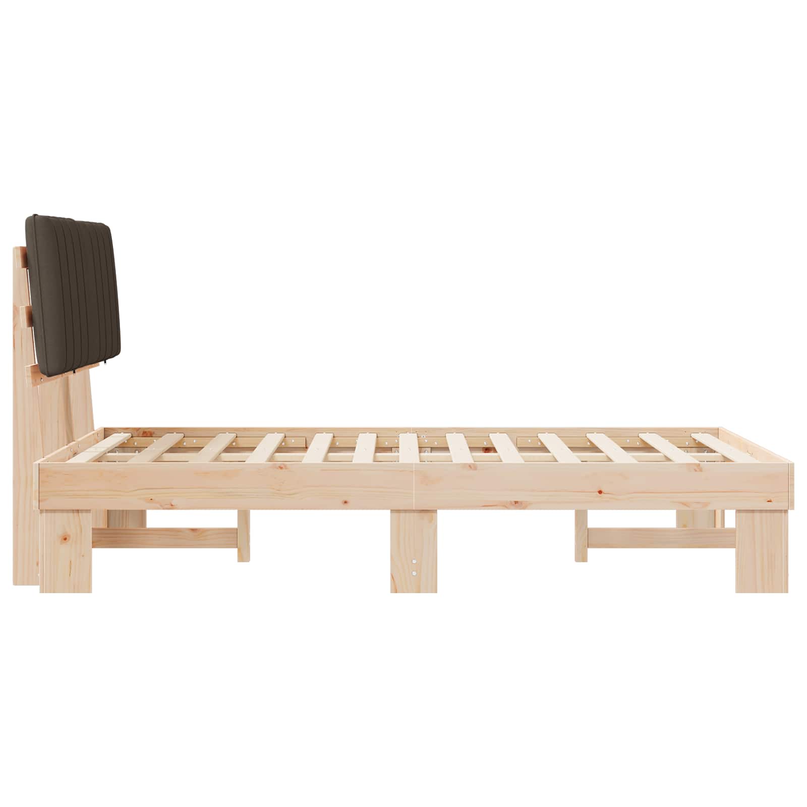 Cadre de lit avec tête de lit rembourrée Taupe 120 x 190 cm - XIOS