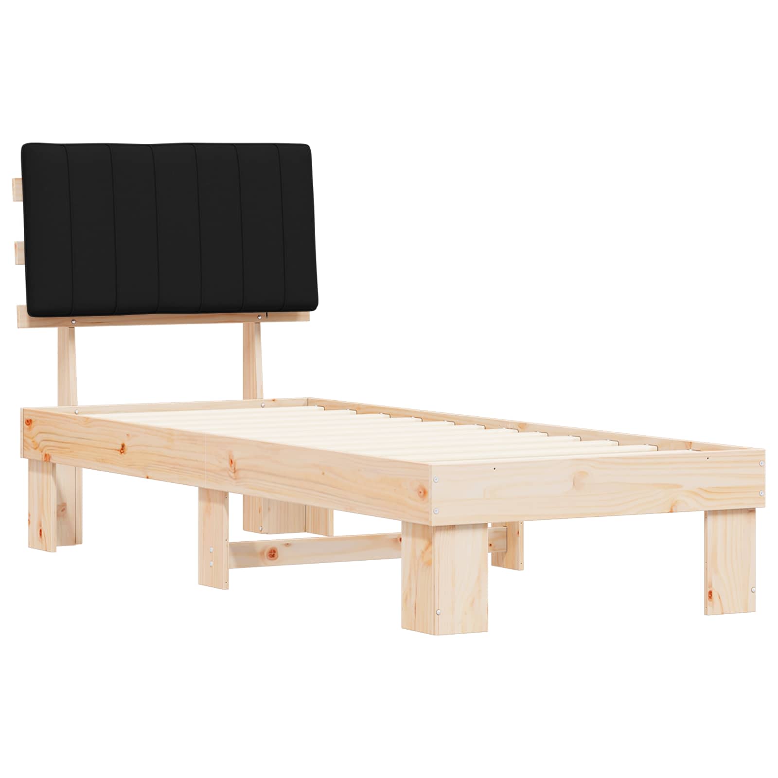 Cadre de lit avec tête de lit rembourrée Noir 80 x 200 cm - XIOS