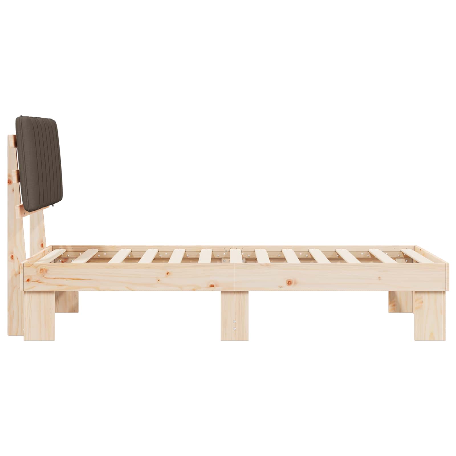 Cadre de lit avec tête de lit rembourrée Taupe 90 x 190 cm - XIOS