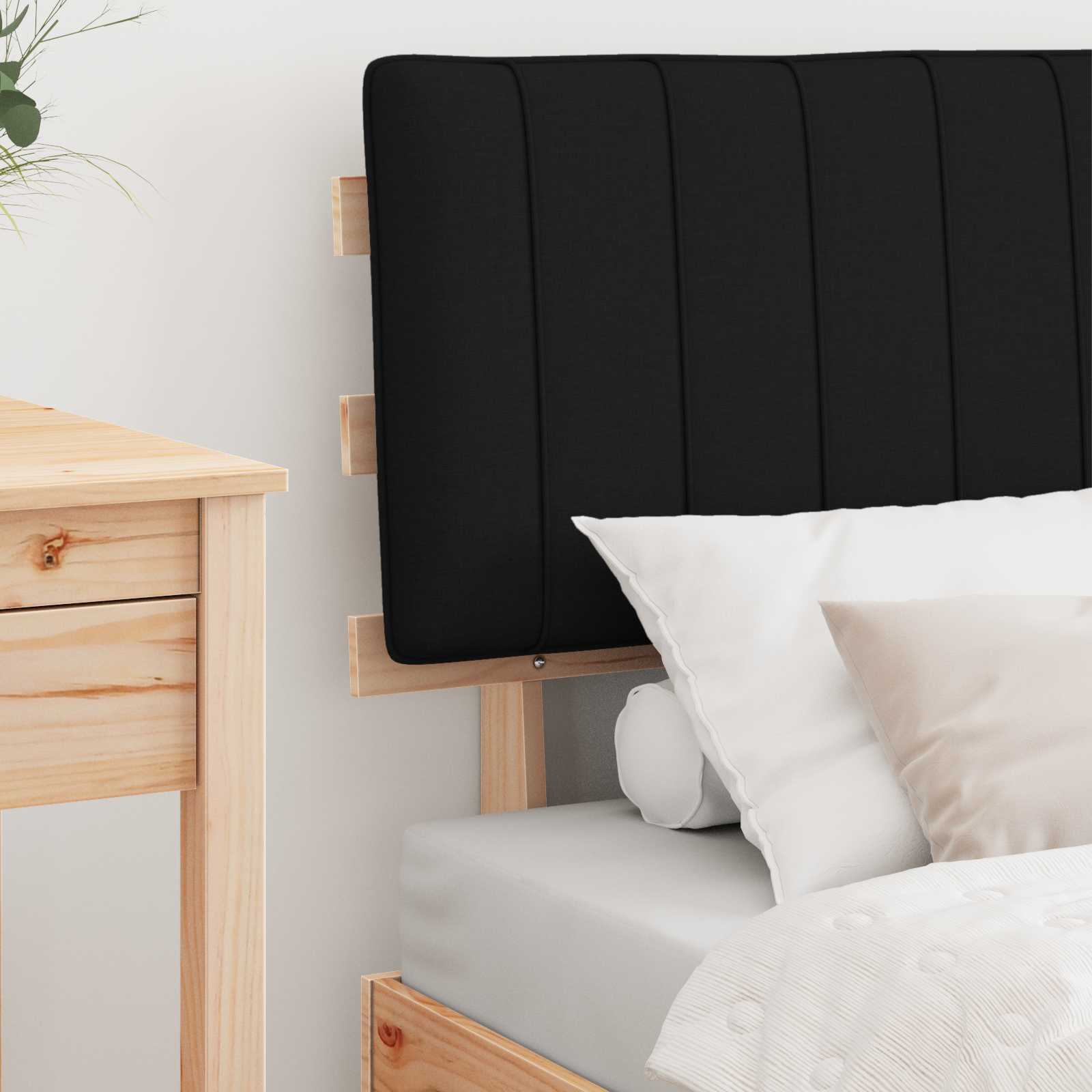 Cadre de lit avec tête de lit rembourrée Noir 75 x 190 cm - XIOS