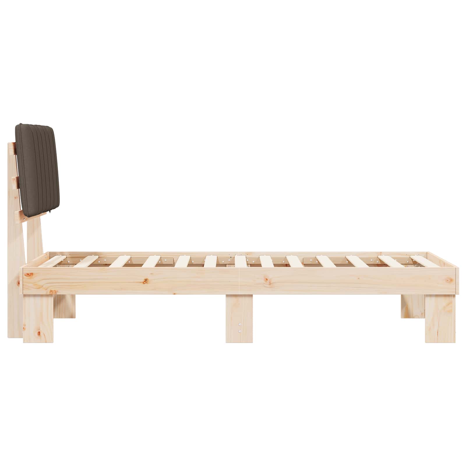 Cadre de lit avec tête de lit rembourrée Taupe 75 x 190 cm - XIOS