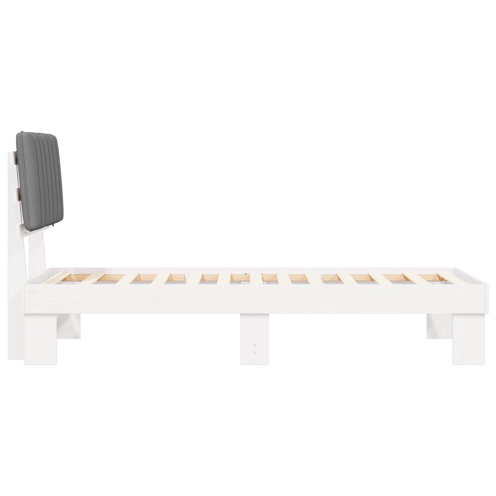 Cadre de lit avec tête de lit rembourrée Gris clair 75 x 190 cm - XIOS