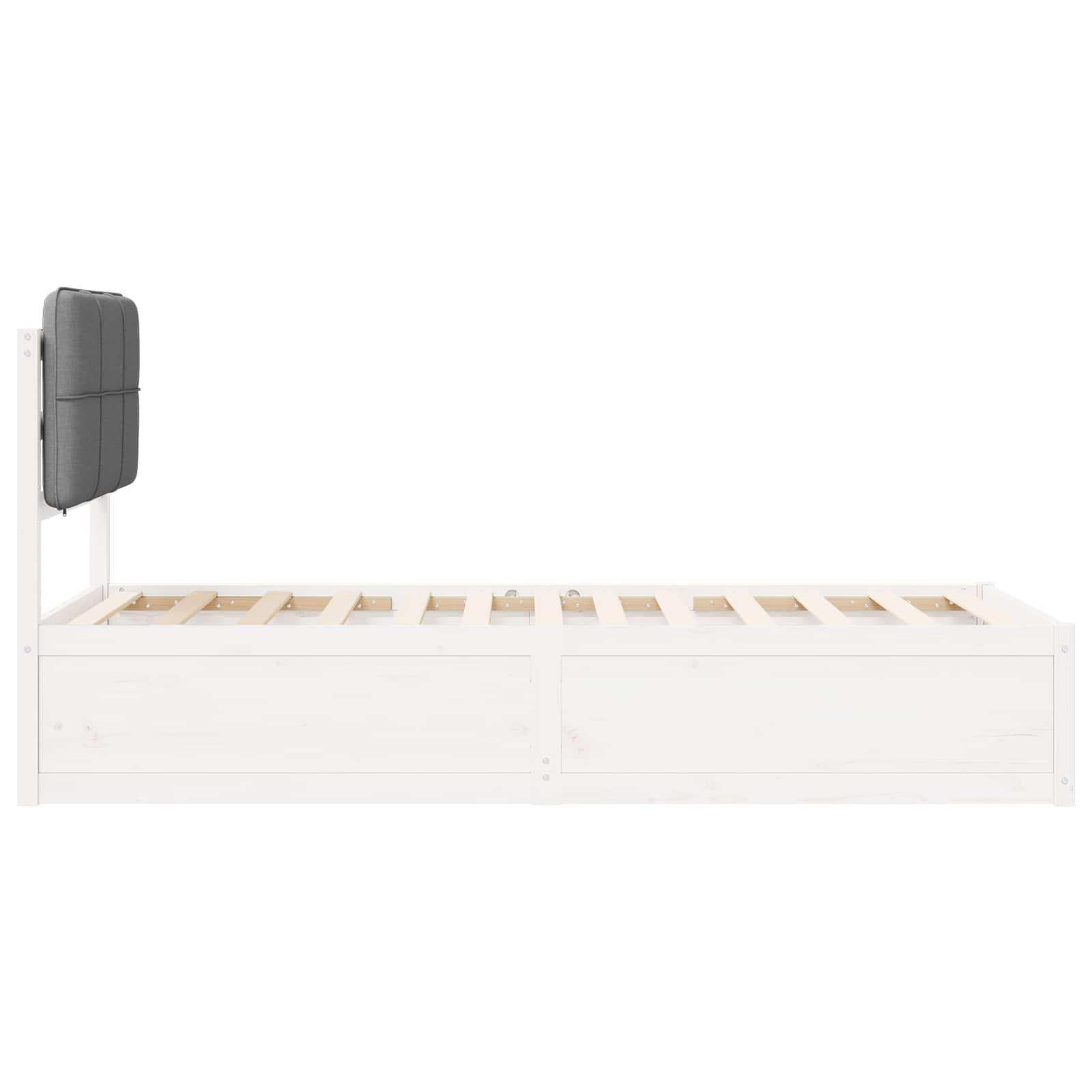 Cadre de lit avec tête de lit rembourrée Gris clair 75 x 190 cm - XIOS