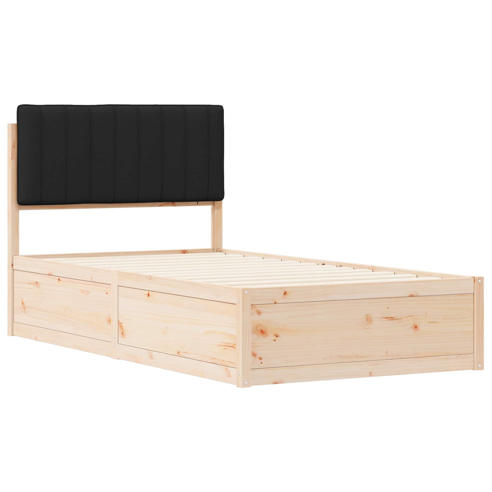 Cadre de lit avec tête de lit rembourrée Noir 100 x 200 cm - XIOS