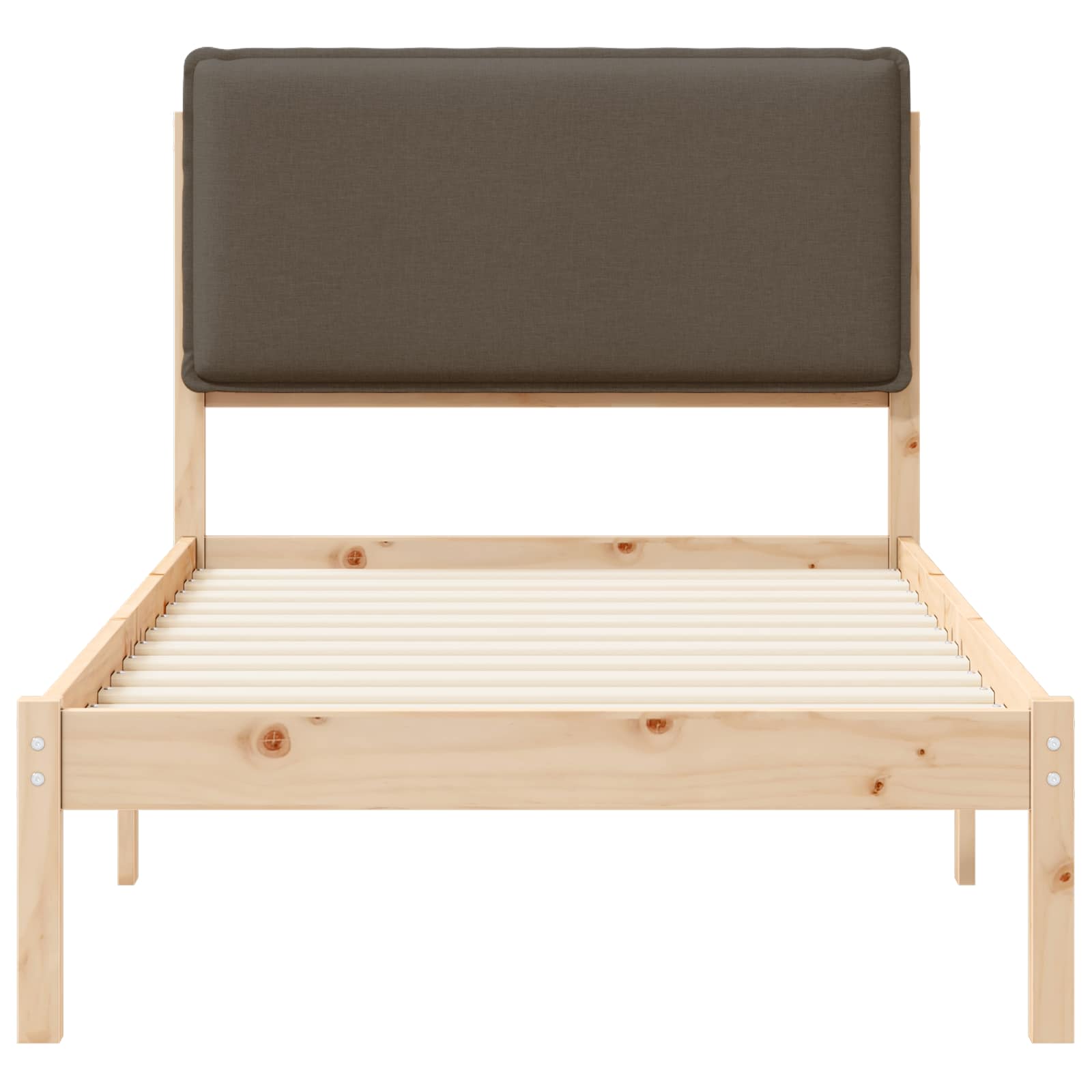 Cadre de lit avec tête de lit rembourrée Taupe 90 x 200 cm - XIOS