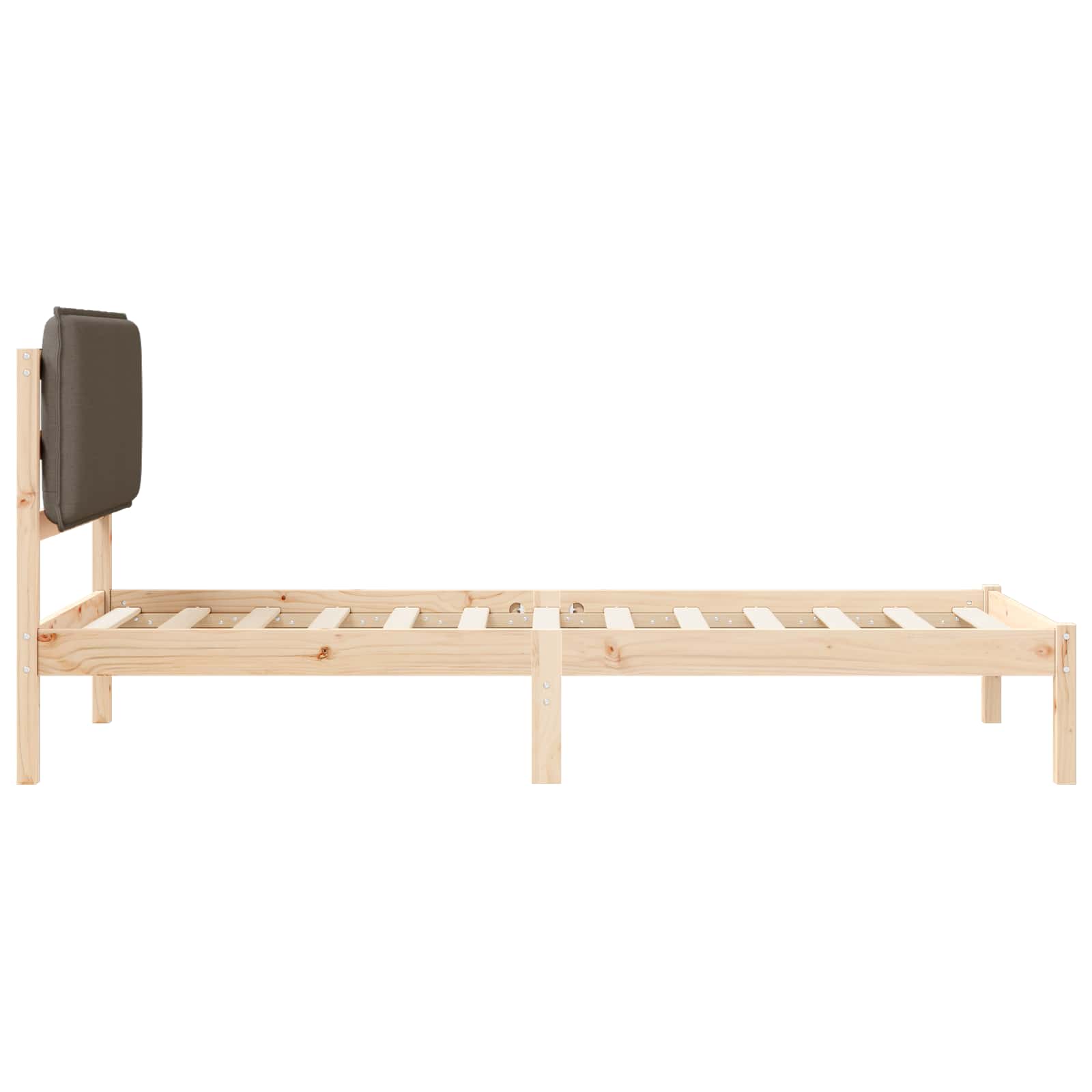 Cadre de lit avec tête de lit rembourrée Taupe 75 x 190 cm - XIOS