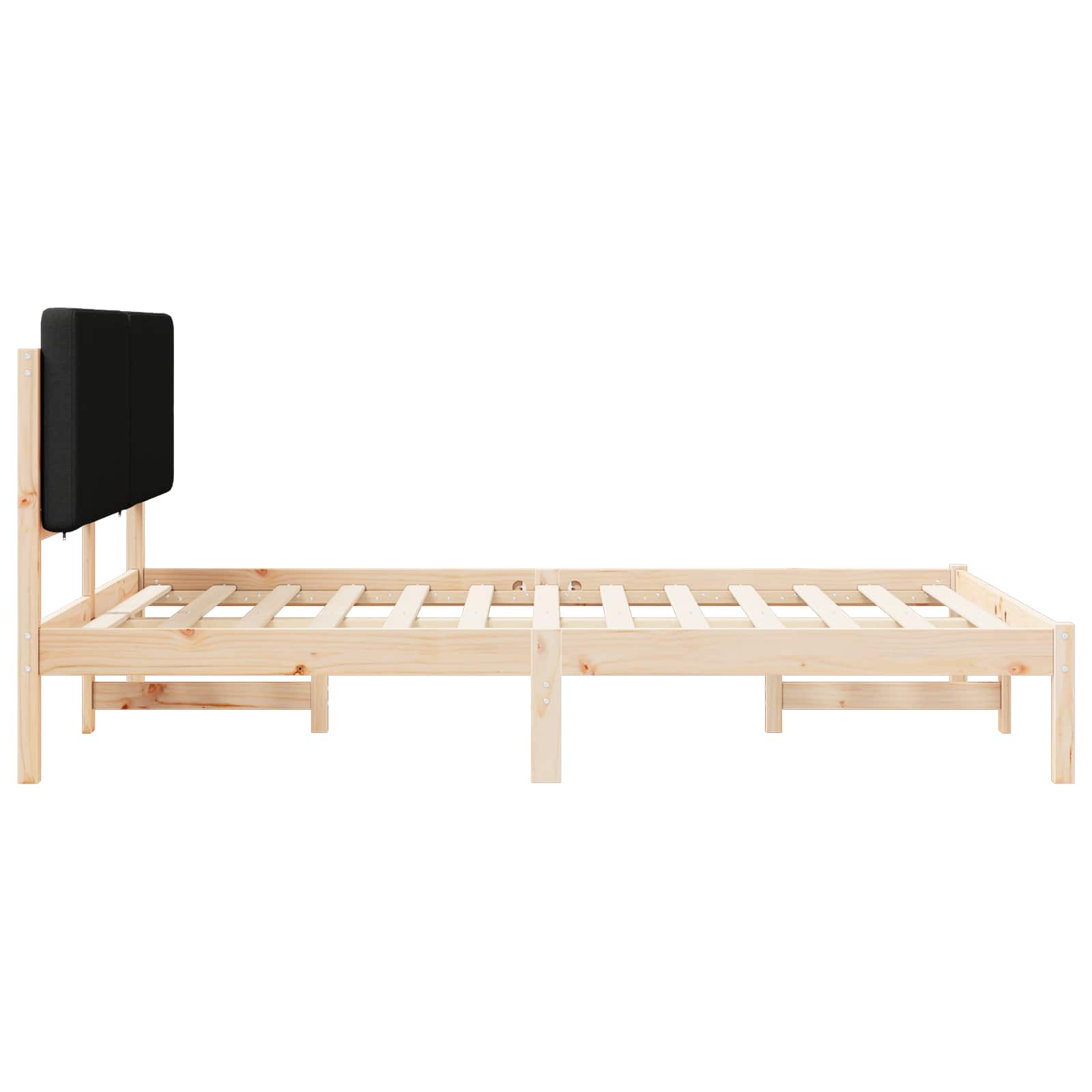 Cadre de lit avec tête de lit rembourrée Noir 150 x 200 cm - XIOS