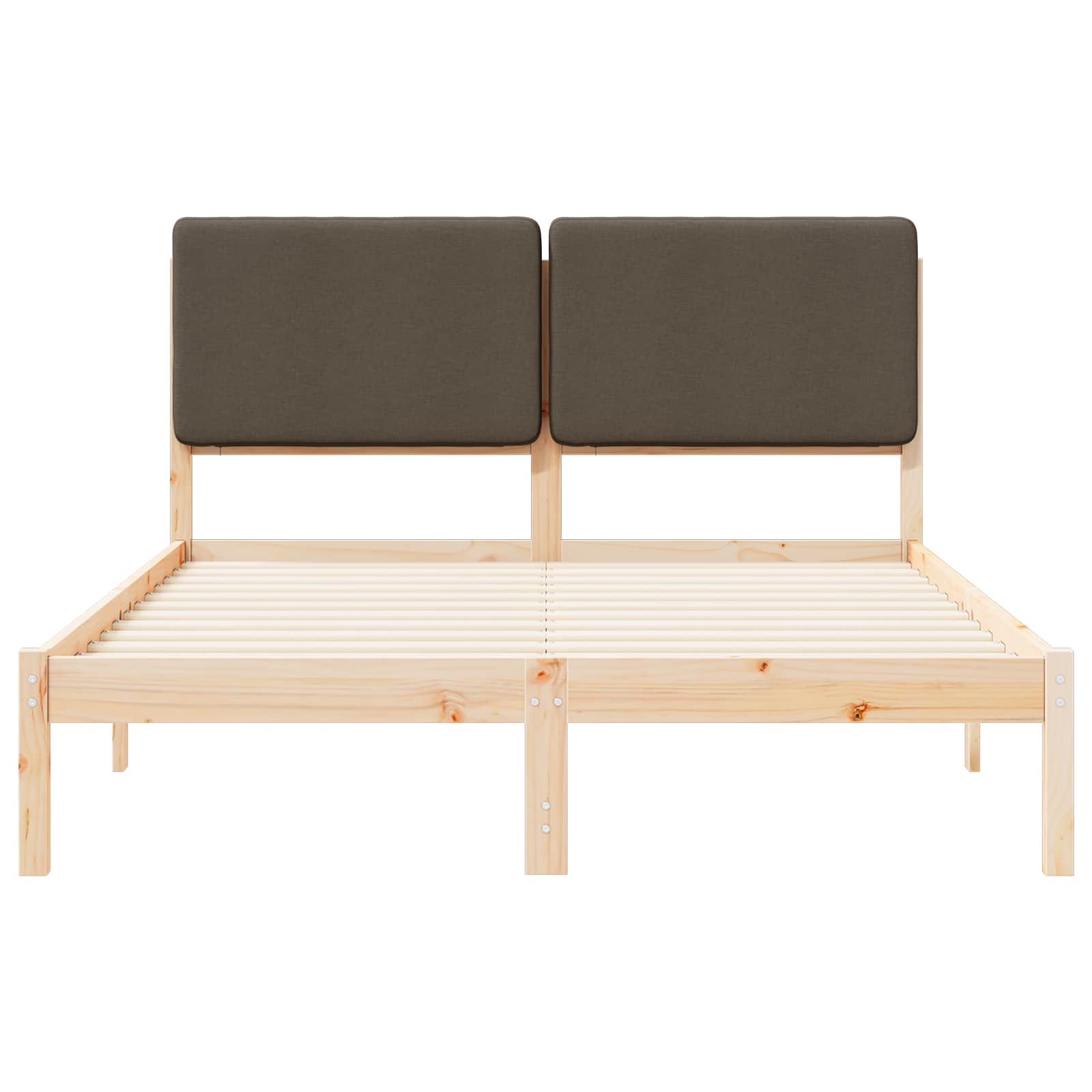 Cadre de lit avec tête de lit rembourrée Taupe 140 x 200 cm - XIOS