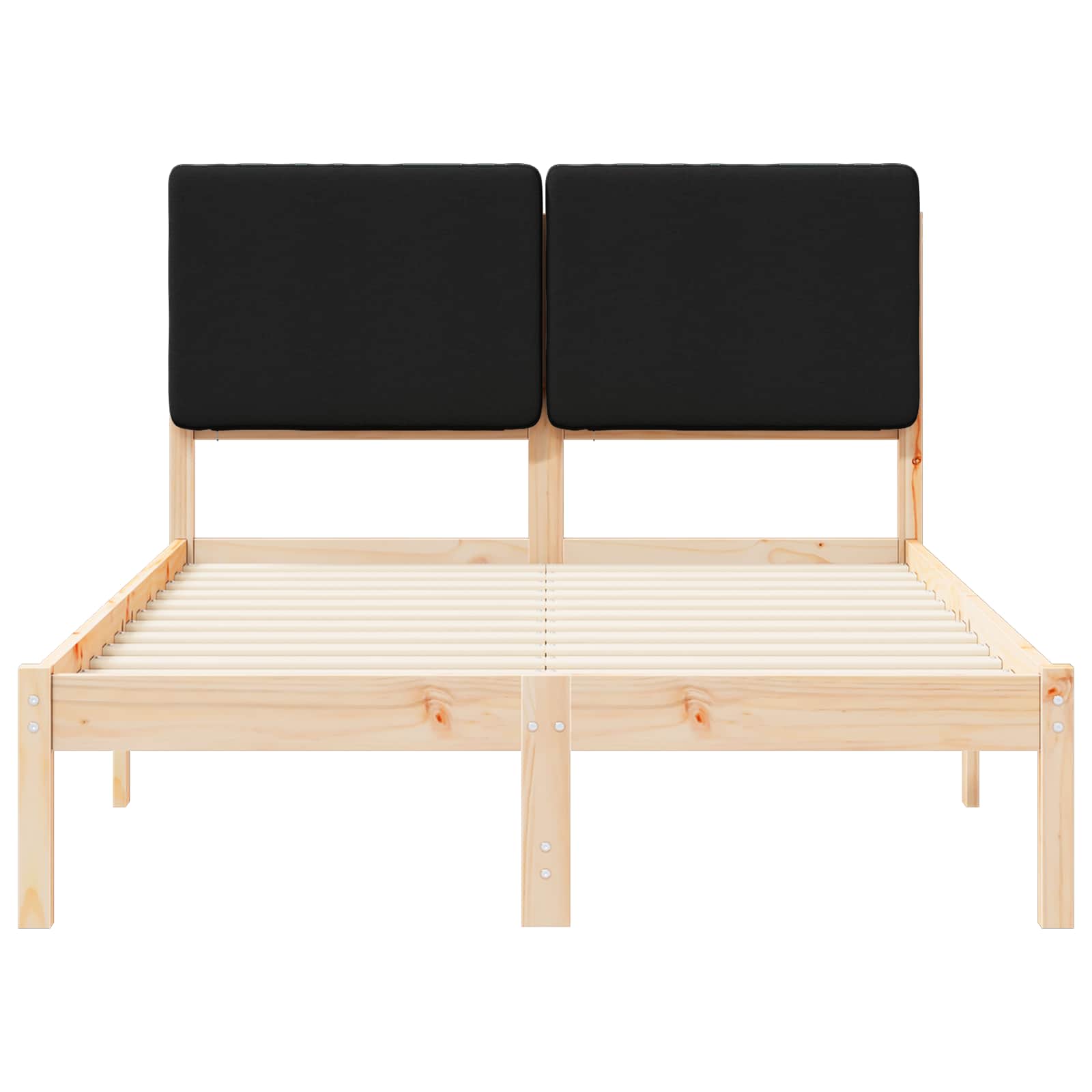 Cadre de lit avec tête de lit rembourrée Noir 135 x 190 cm - XIOS