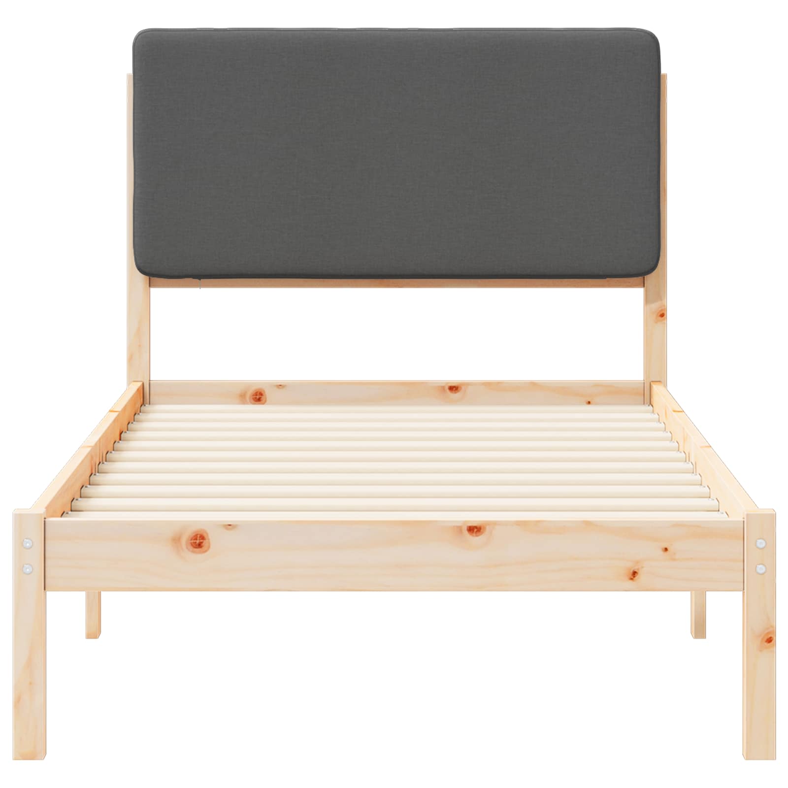 Cadre de lit avec tête de lit rembourrée Gris foncé 90 x 200 cm - XIOS