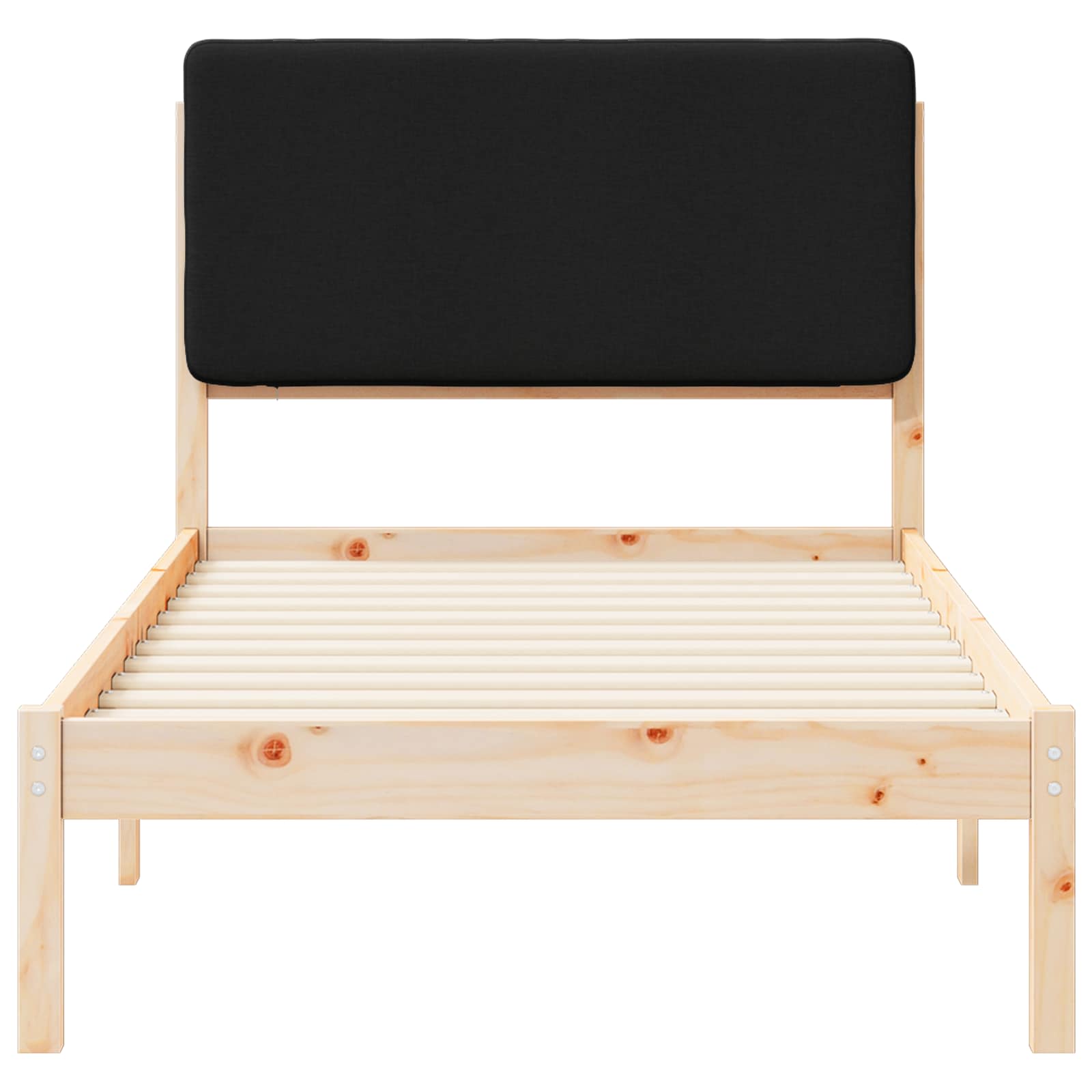 Cadre de lit avec tête de lit rembourrée Noir 90 x 200 cm - XIOS