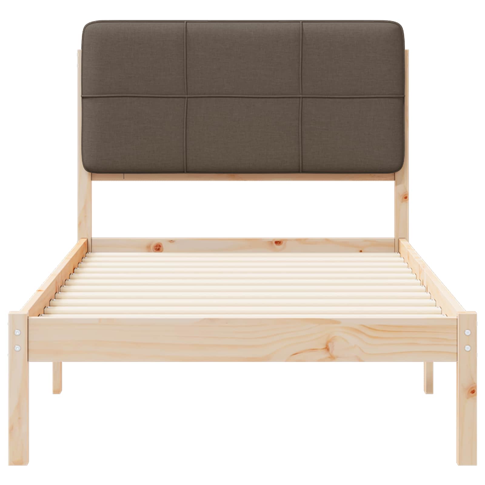 Cadre de lit avec tête de lit rembourrée Taupe 100 x 200 cm - XIOS