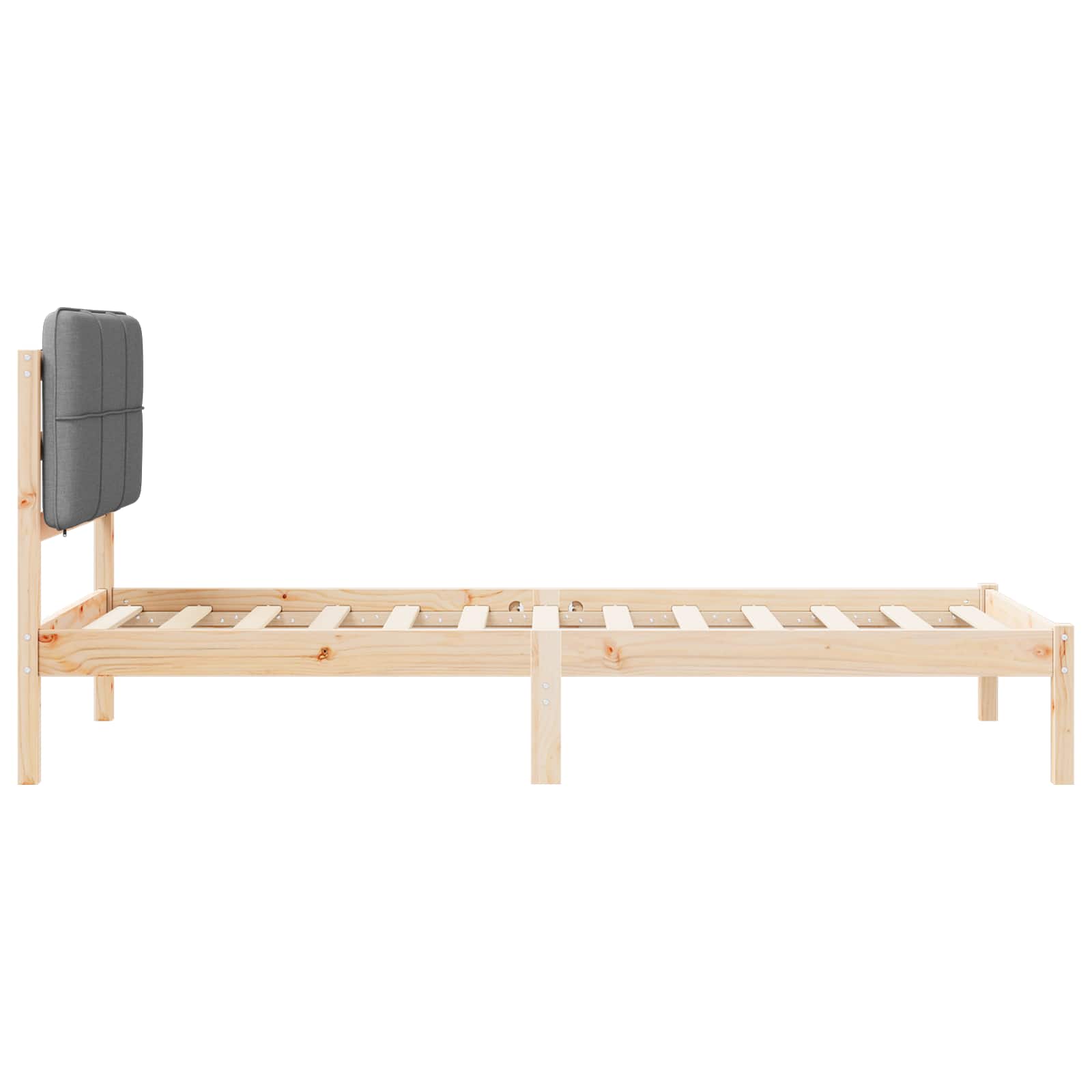 Cadre de lit avec tête de lit rembourrée Gris clair 90 x 190 cm - XIOS
