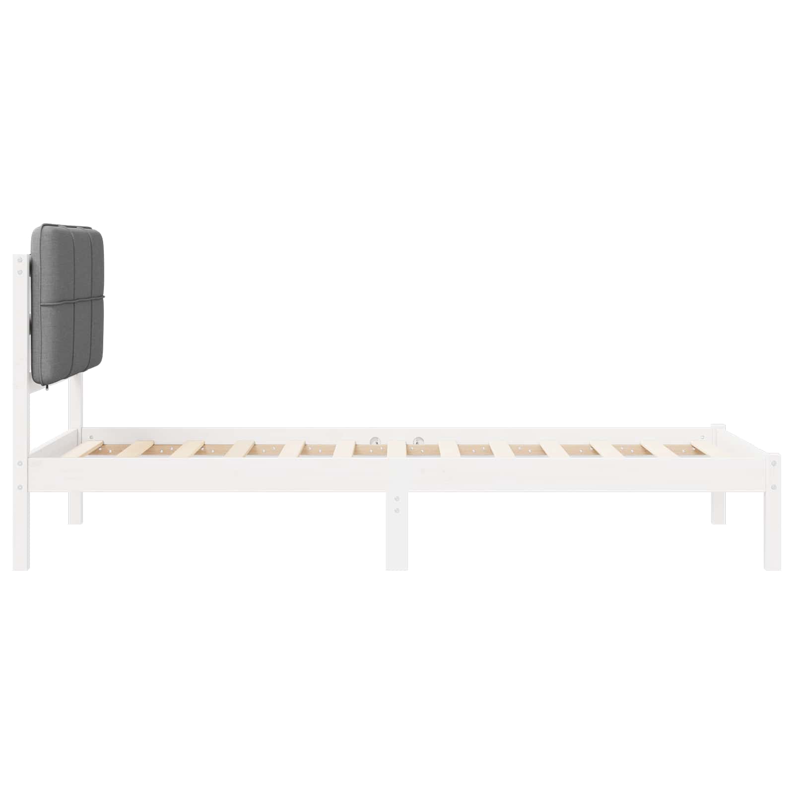 Cadre de lit avec tête de lit rembourrée Gris clair 75 x 190 cm - XIOS