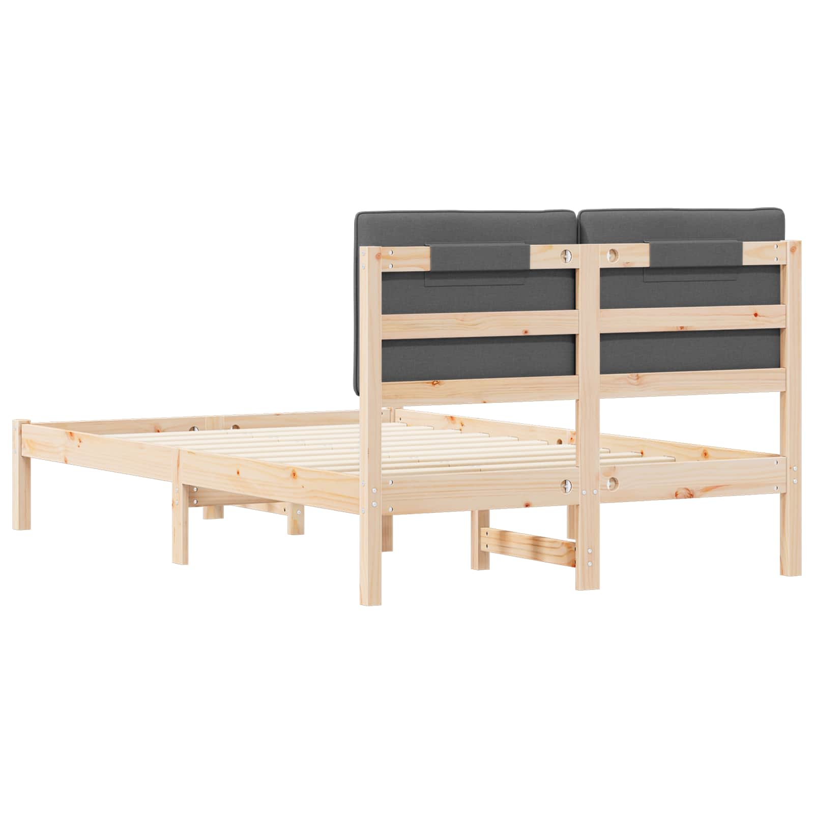 Cadre de lit avec tête de lit rembourrée Gris foncé - XIOS