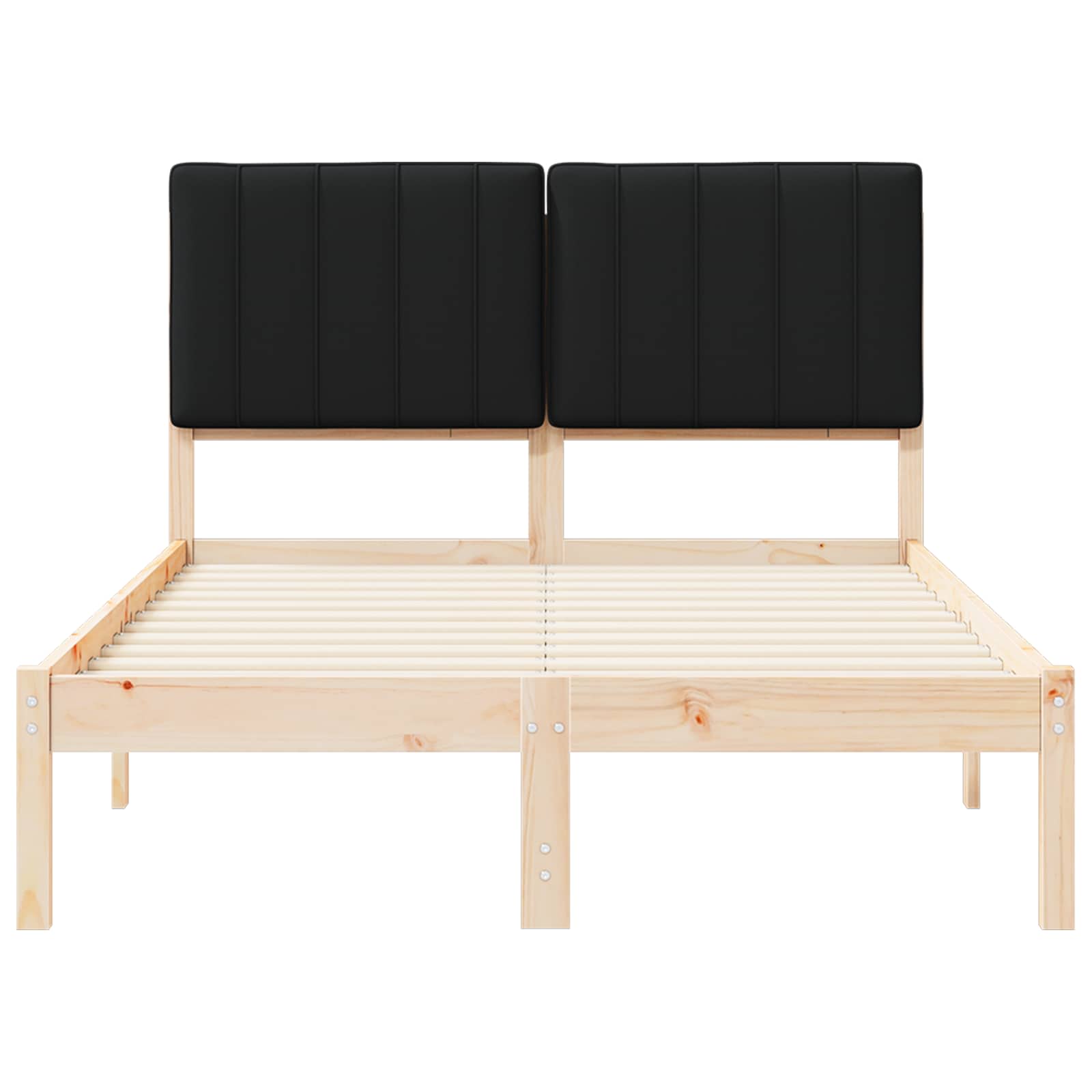 Cadre de lit avec tête de lit rembourrée Noir 120 x 190 cm - XIOS
