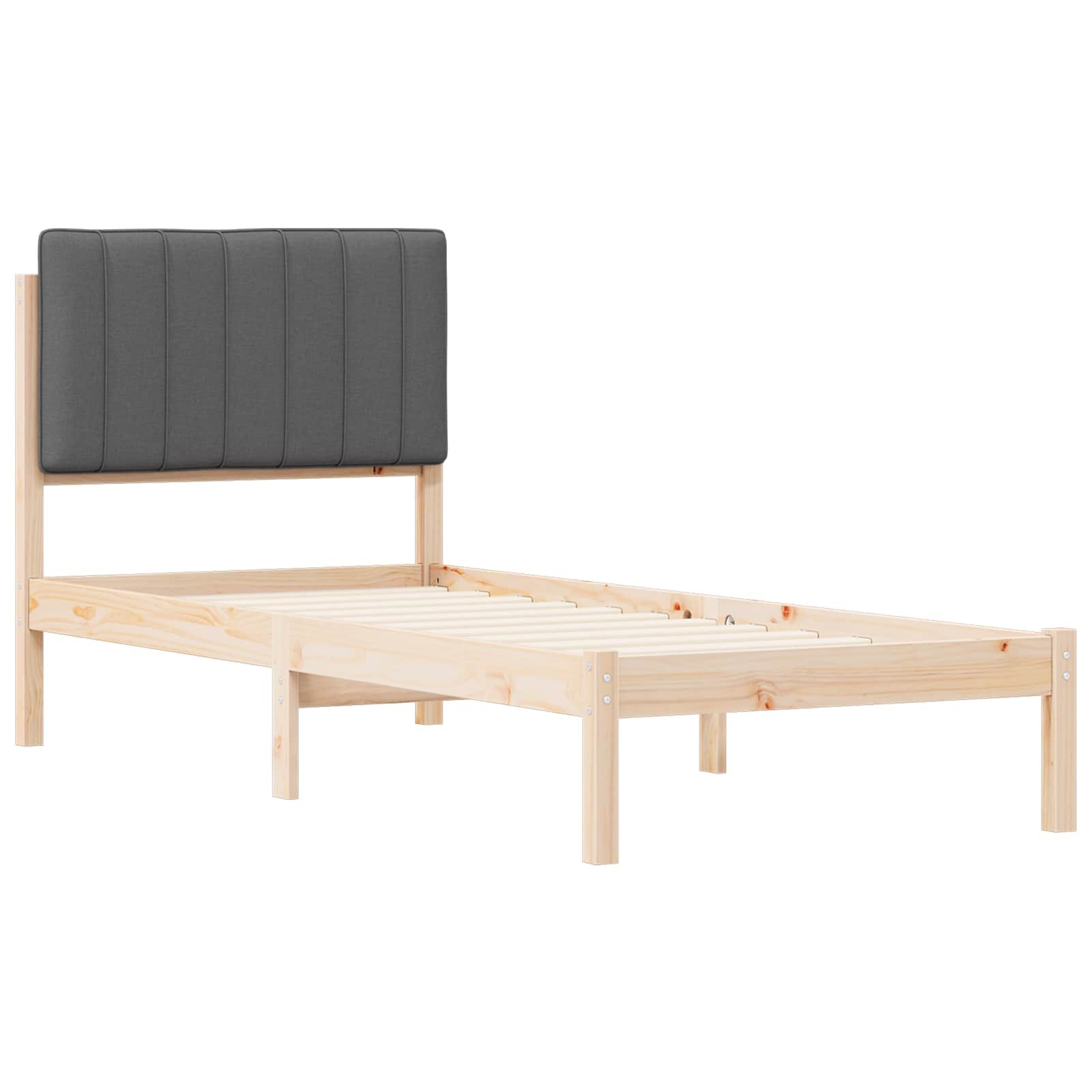 Cadre de lit avec tête de lit rembourrée Gris foncé 80 x 200 cm - XIOS