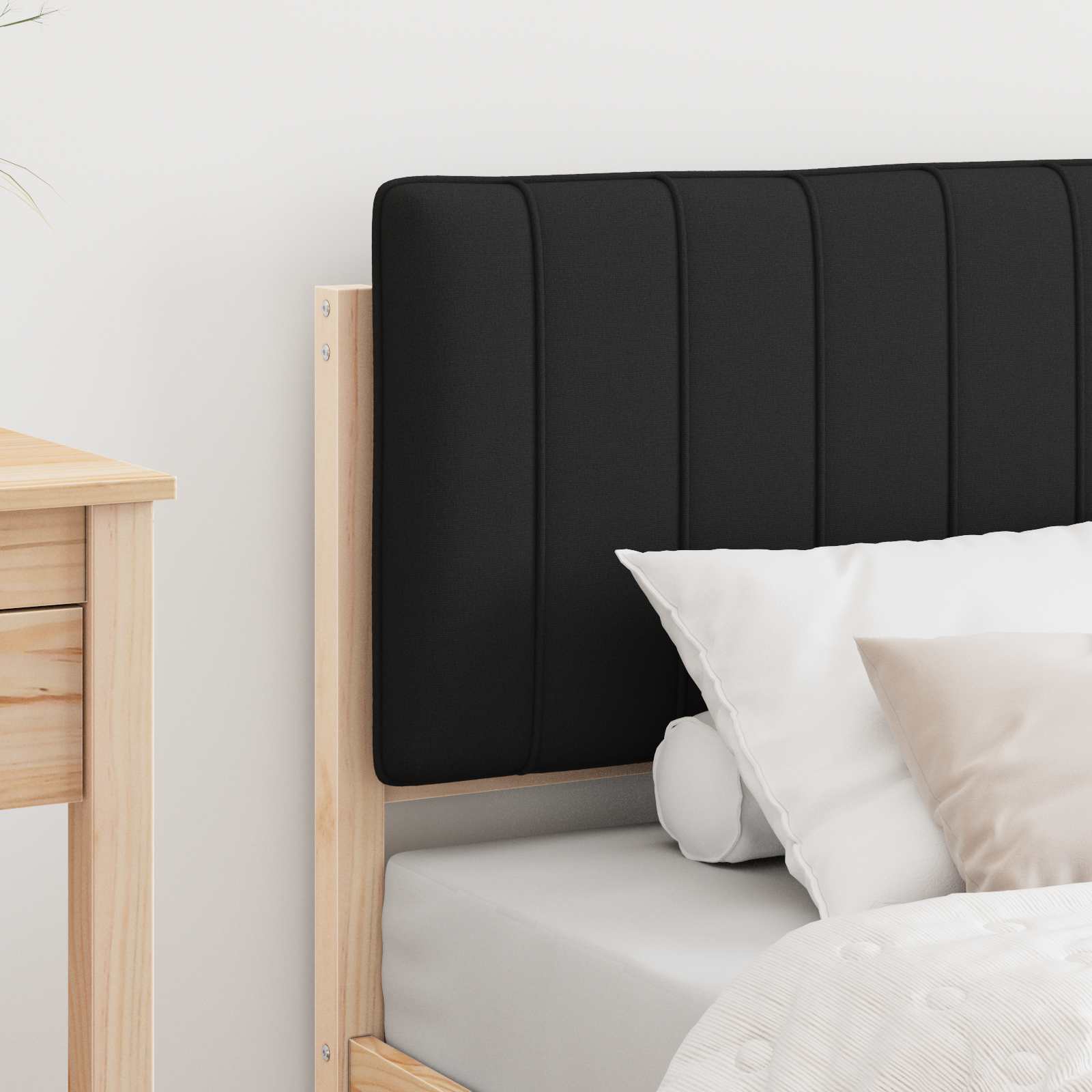 Cadre de lit avec tête de lit rembourrée Noir 80 x 200 cm - XIOS