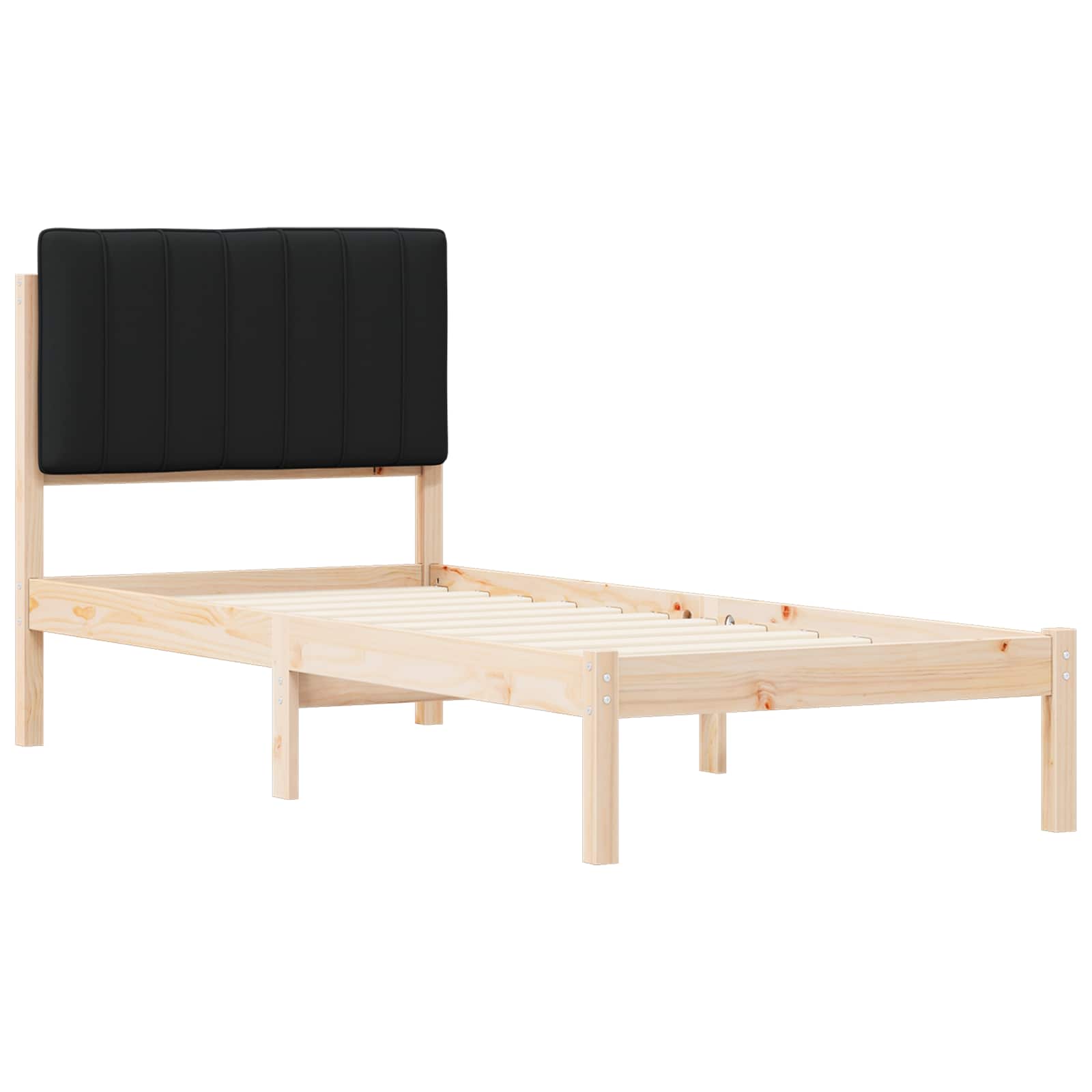 Cadre de lit avec tête de lit rembourrée Noir 80 x 200 cm - XIOS