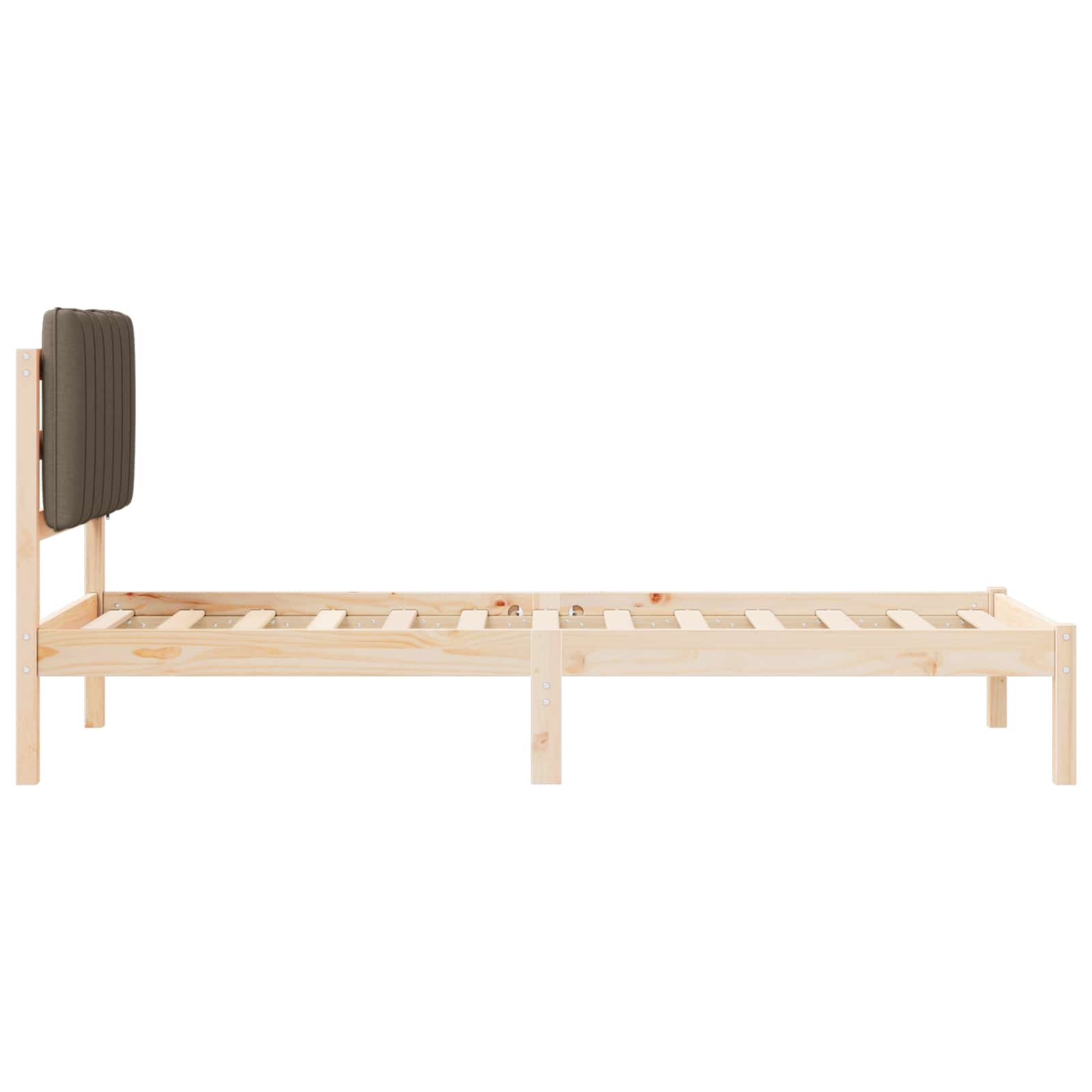 Cadre de lit avec tête de lit rembourrée Taupe 80 x 200 cm - XIOS