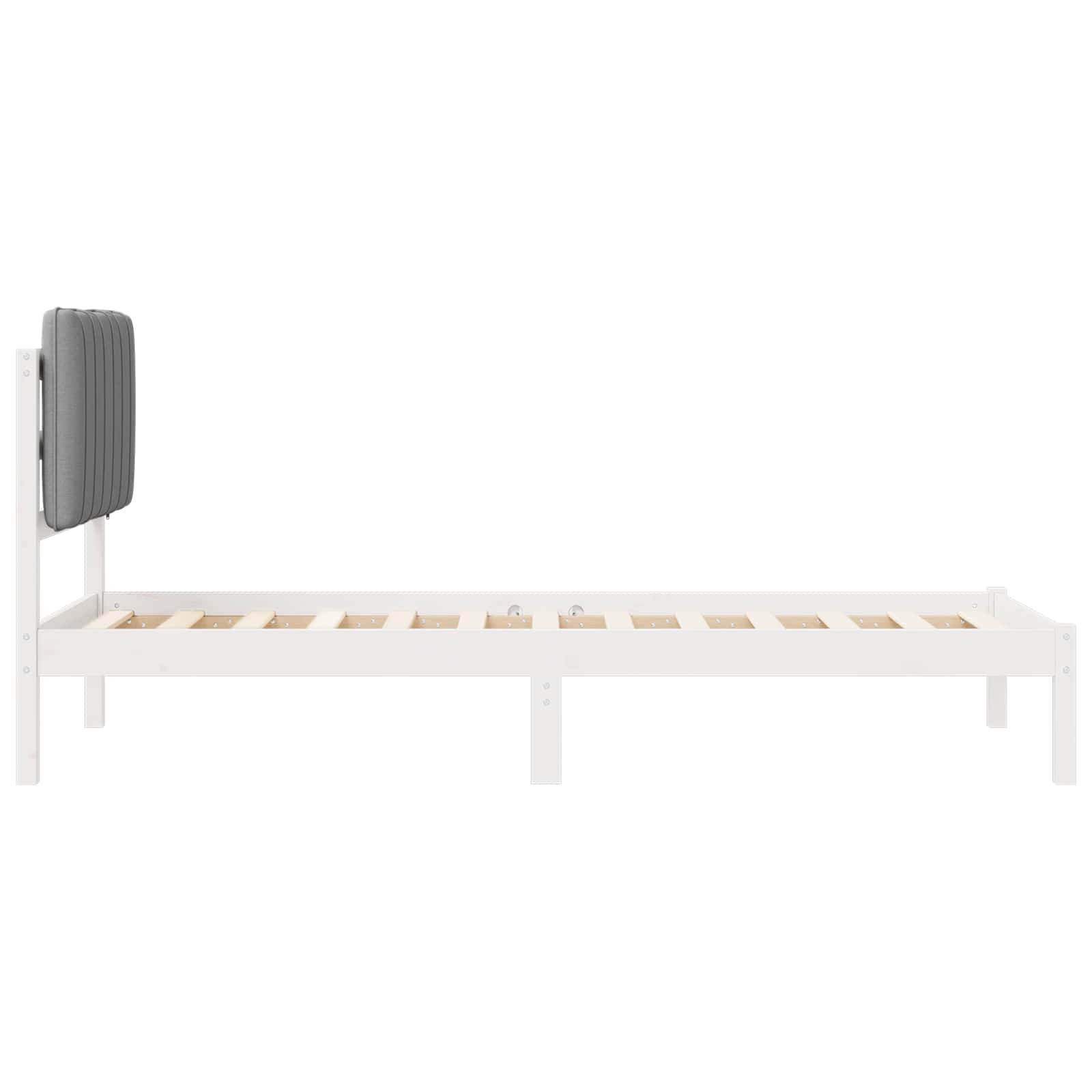 Cadre de lit avec tête de lit rembourrée Gris clair 80 x 200 cm - XIOS