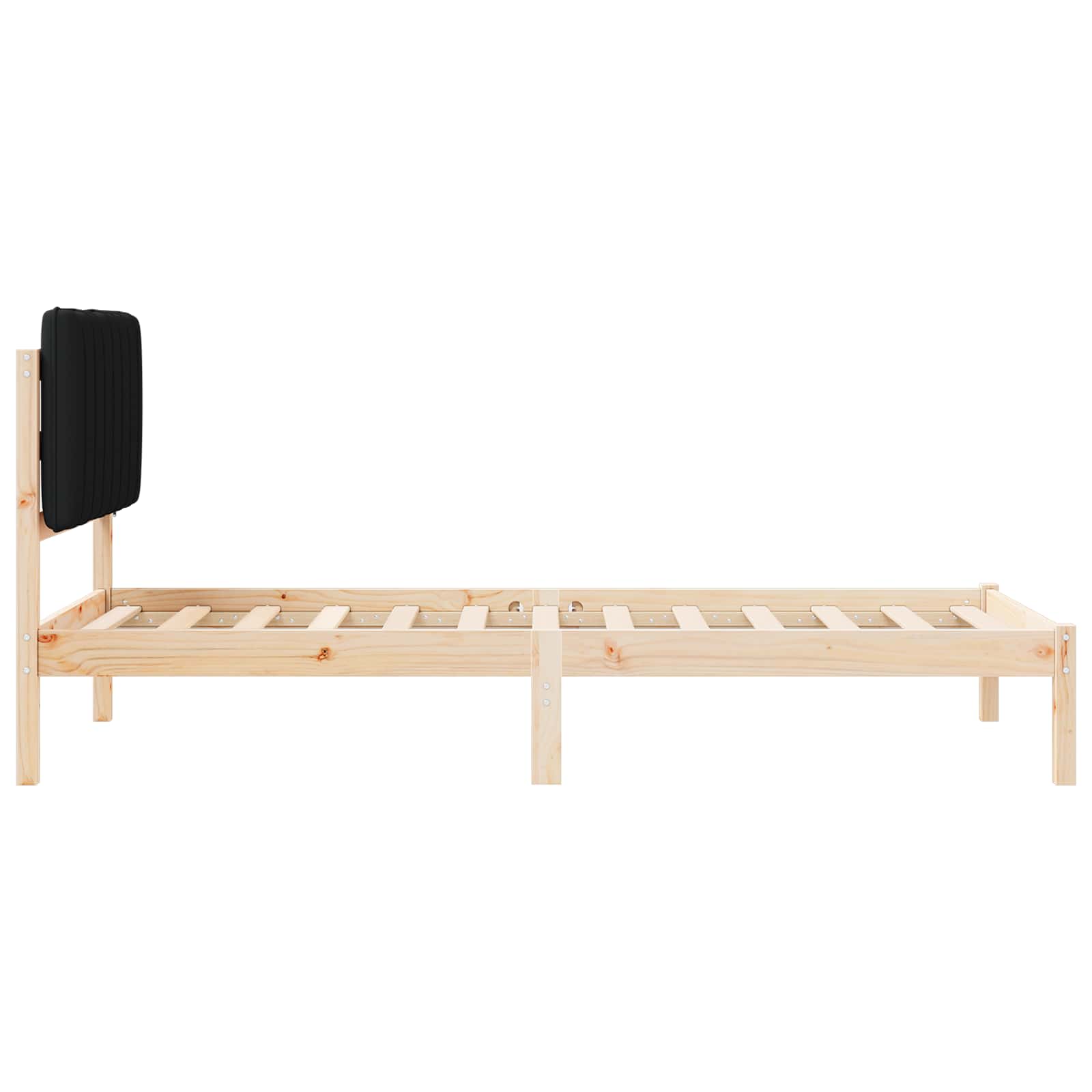 Cadre de lit avec tête de lit rembourrée Noir 90 x 190 cm - XIOS