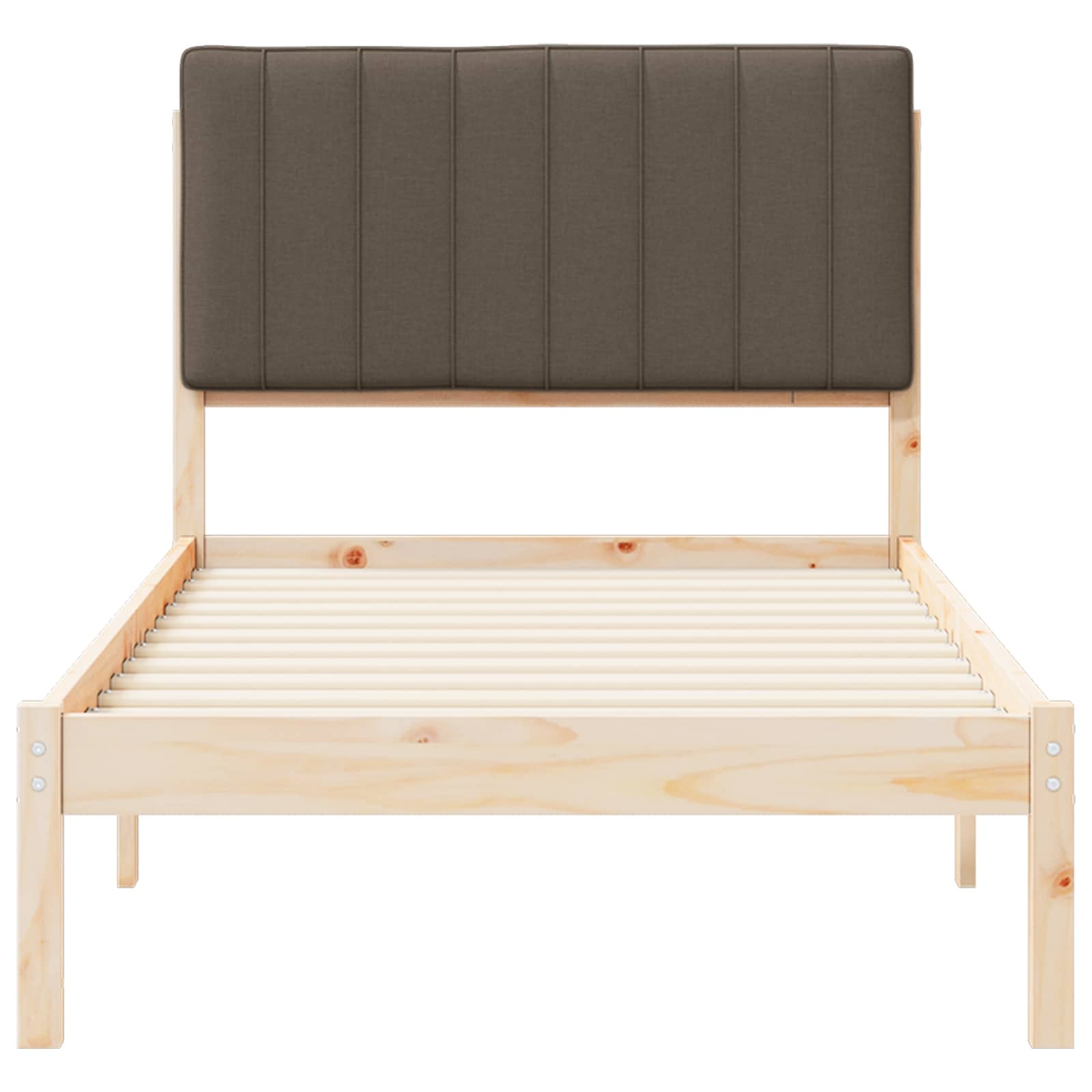 Cadre de lit avec tête de lit rembourrée Taupe 90 x 190 cm - XIOS