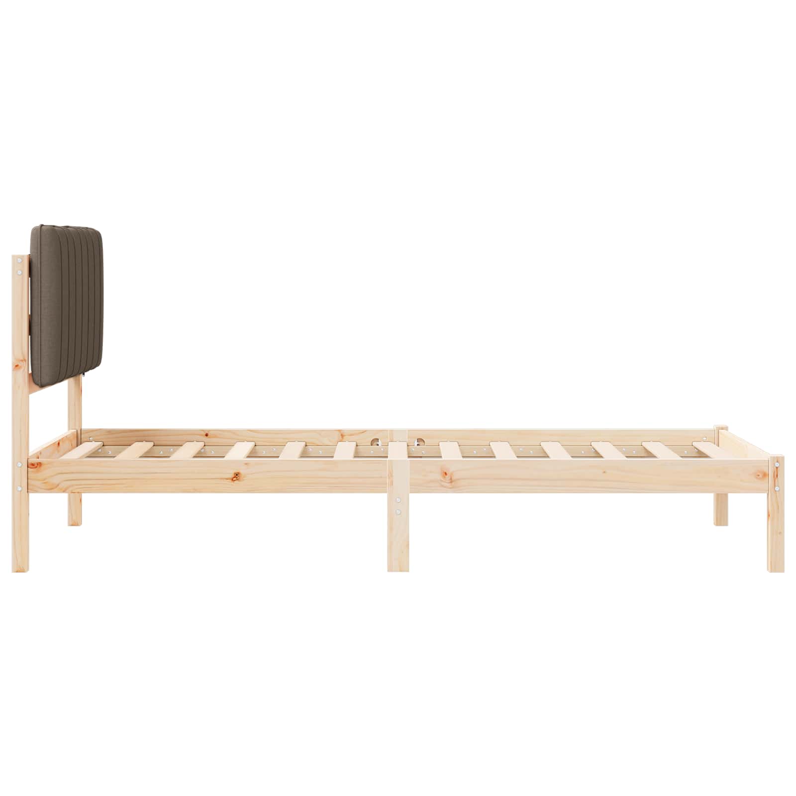 Cadre de lit avec tête de lit rembourrée Taupe 90 x 190 cm - XIOS
