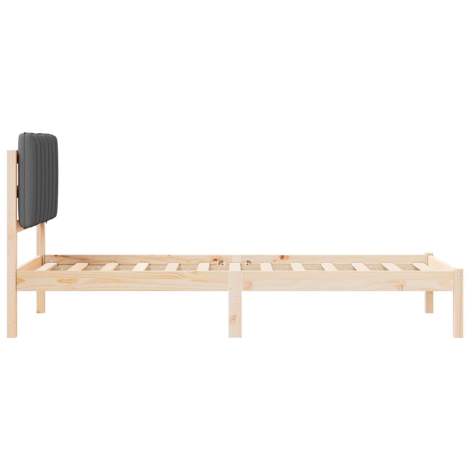 Cadre de lit avec tête de lit rembourrée Gris foncé 75 x 190 cm - XIOS