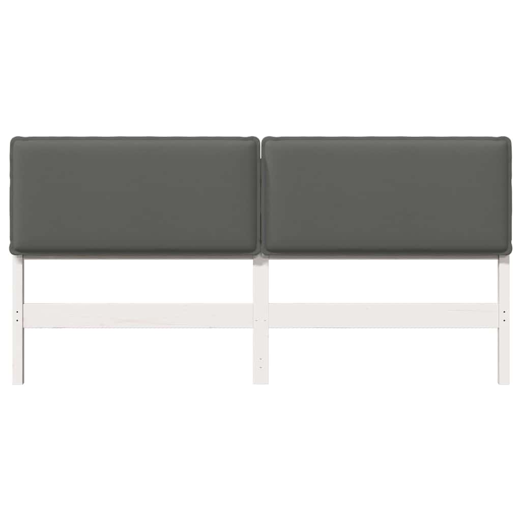 Tête de lit capitonnée Blanc et gris clair 200 cm Pin massif - XIOS