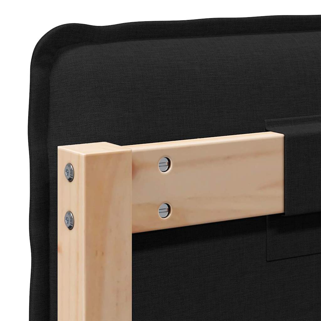 Tête de lit capitonnée Naturel et Noir 180 cm Pin massif - XIOS