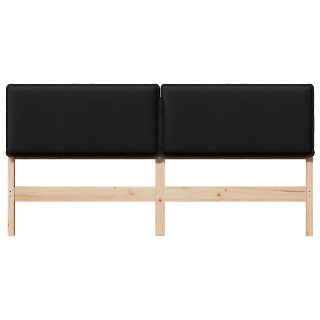 Tête de lit capitonnée Naturel et Noir 180 cm Pin massif - XIOS