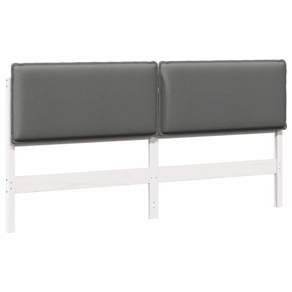 Tête de lit capitonnée Blanc et gris clair 180 cm Pin massif - XIOS