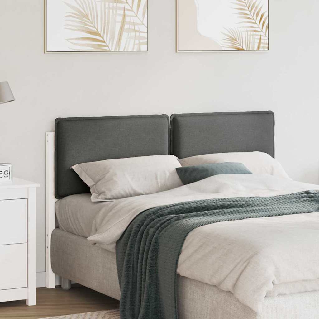 Tête de lit capitonnée Blanc et gris clair 160 cm Pin massif - XIOS