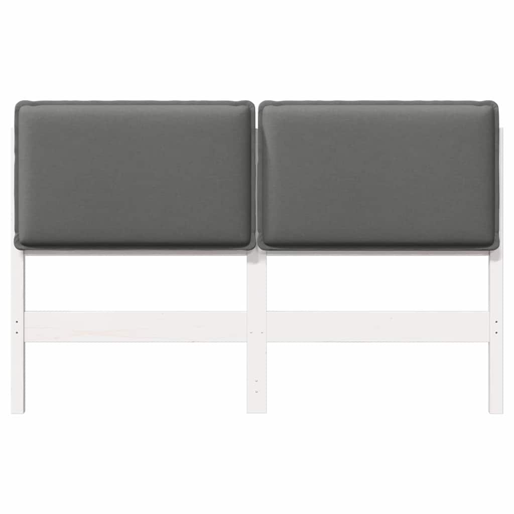 Tête de lit capitonnée Blanc et gris clair 150 cm Pin massif - XIOS