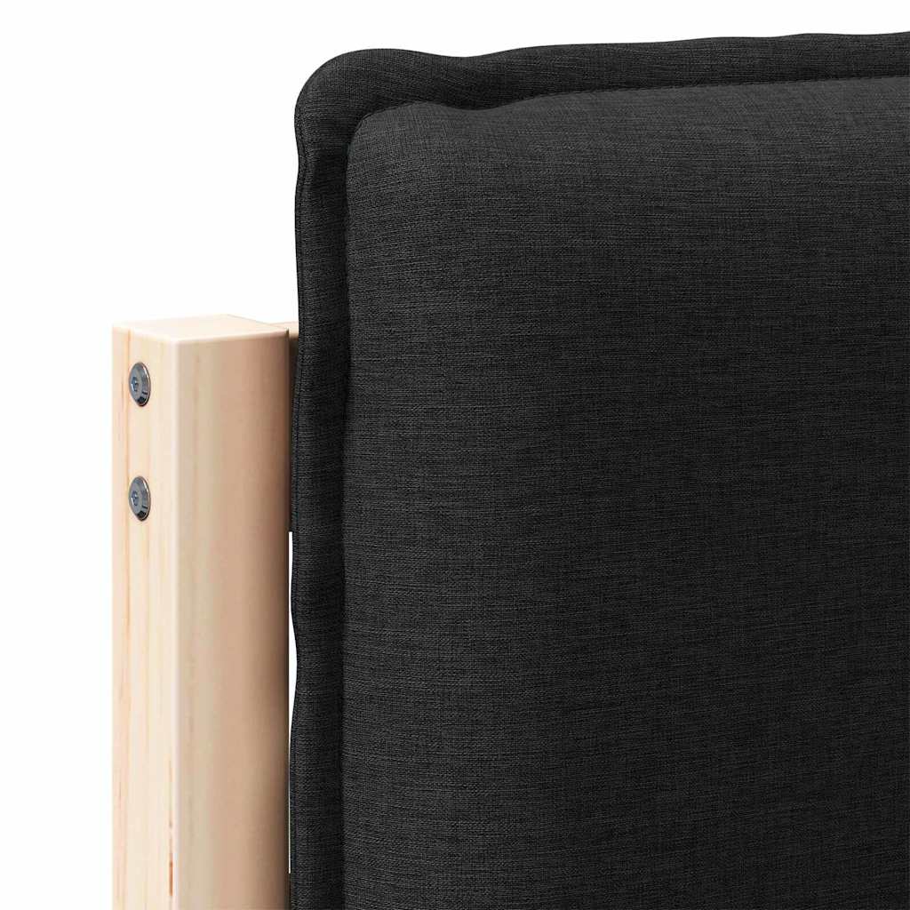 Tête de lit capitonnée Naturel et Noir 140 cm Pin massif - XIOS
