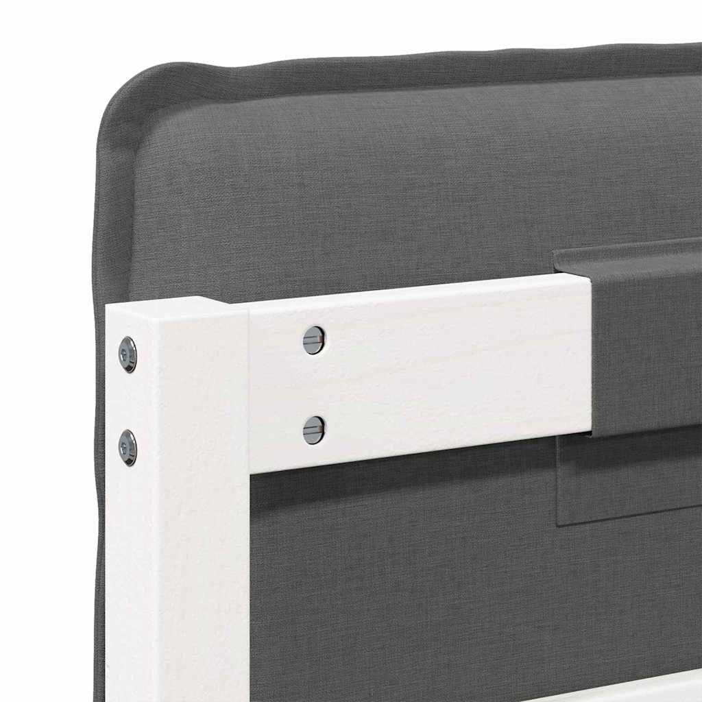 Tête de lit capitonnée Blanc et gris clair 140 cm Pin massif - XIOS