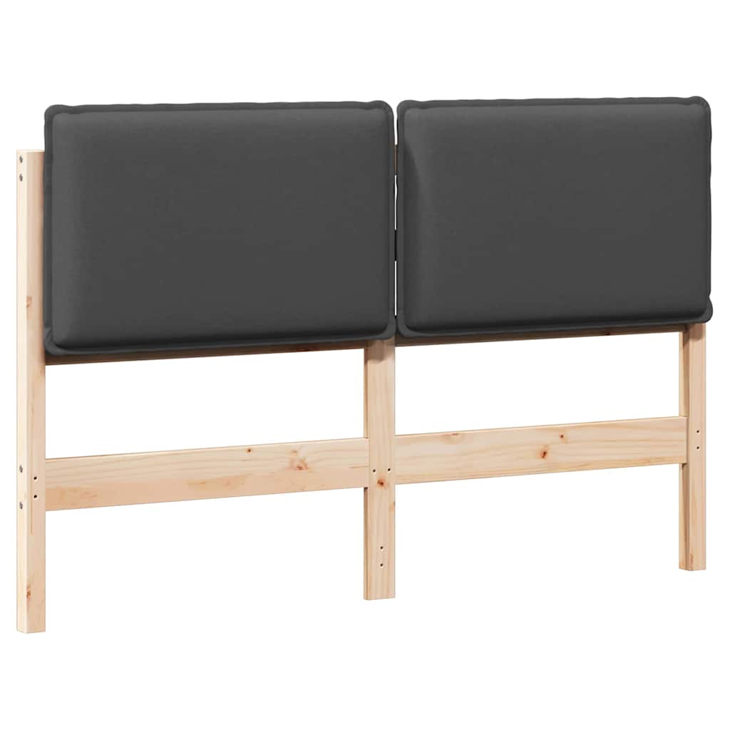 Tête de lit capitonnée Gris Naturel et Foncé 135 cm Pin massif - XIOS