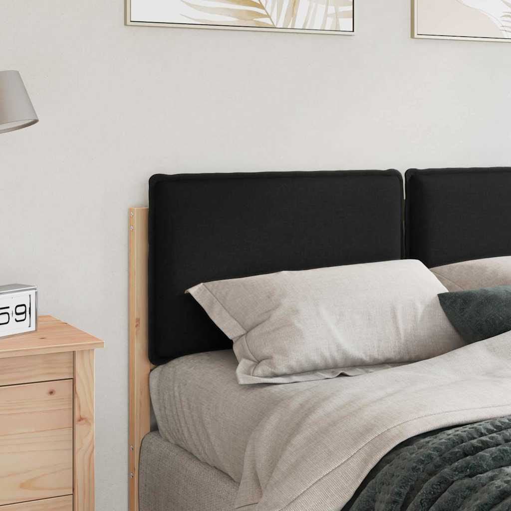 Tête de lit capitonnée Naturel et Noir 135 cm Pin massif - XIOS