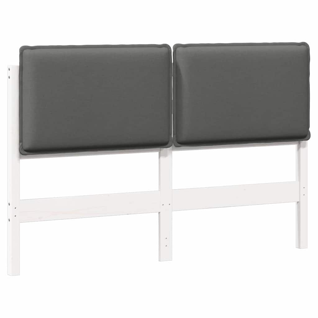 Tête de lit capitonnée Blanc et gris clair 120 cm Pin massif - XIOS