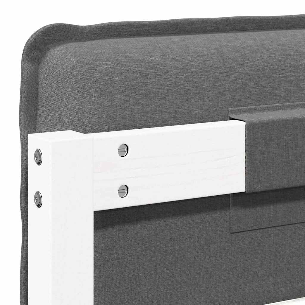 Tête de lit capitonnée Blanc et gris clair 100 cm Pin massif - XIOS