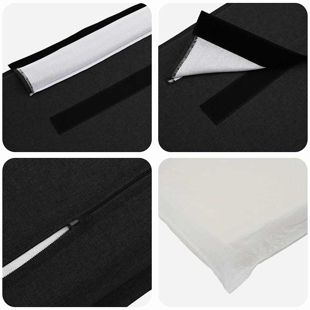 Tête de lit capitonnée Naturel et Noir 80 cm Pin massif - XIOS