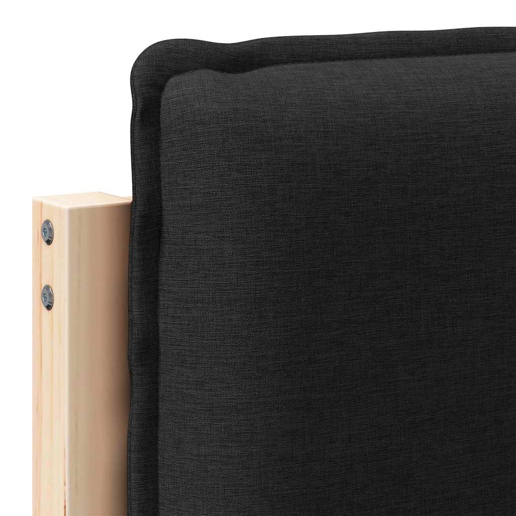 Tête de lit capitonnée Naturel et Noir 80 cm Pin massif - XIOS
