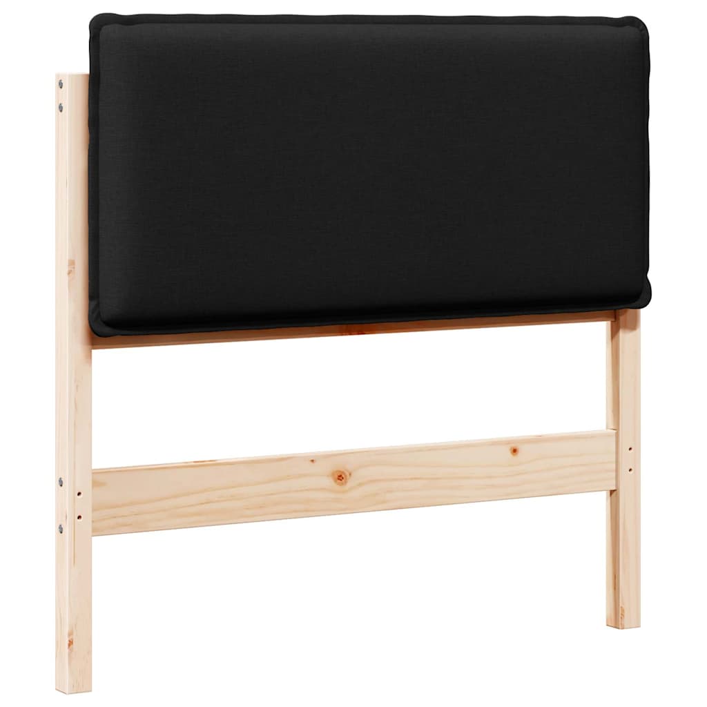 Tête de lit capitonnée Naturel et Noir 80 cm Pin massif - XIOS