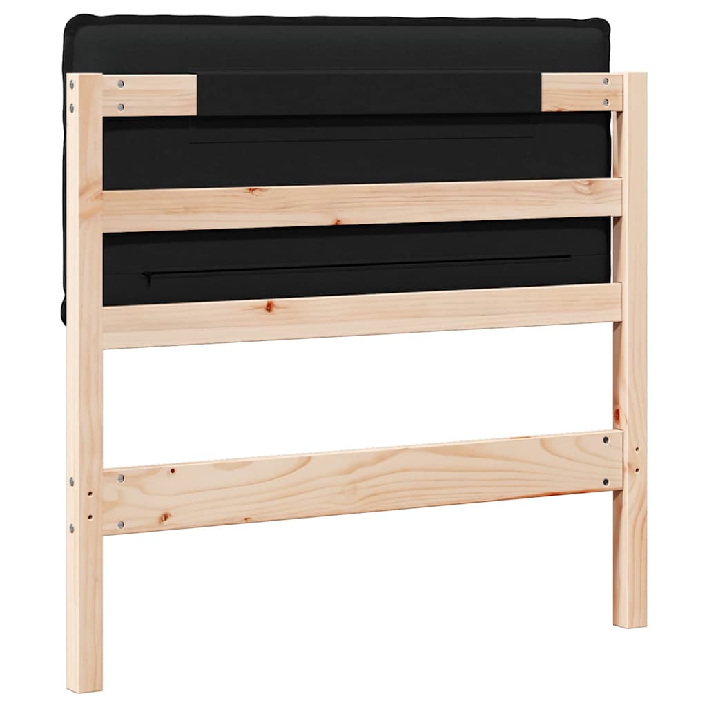 Tête de lit capitonnée Naturel et Noir 80 cm Pin massif - XIOS