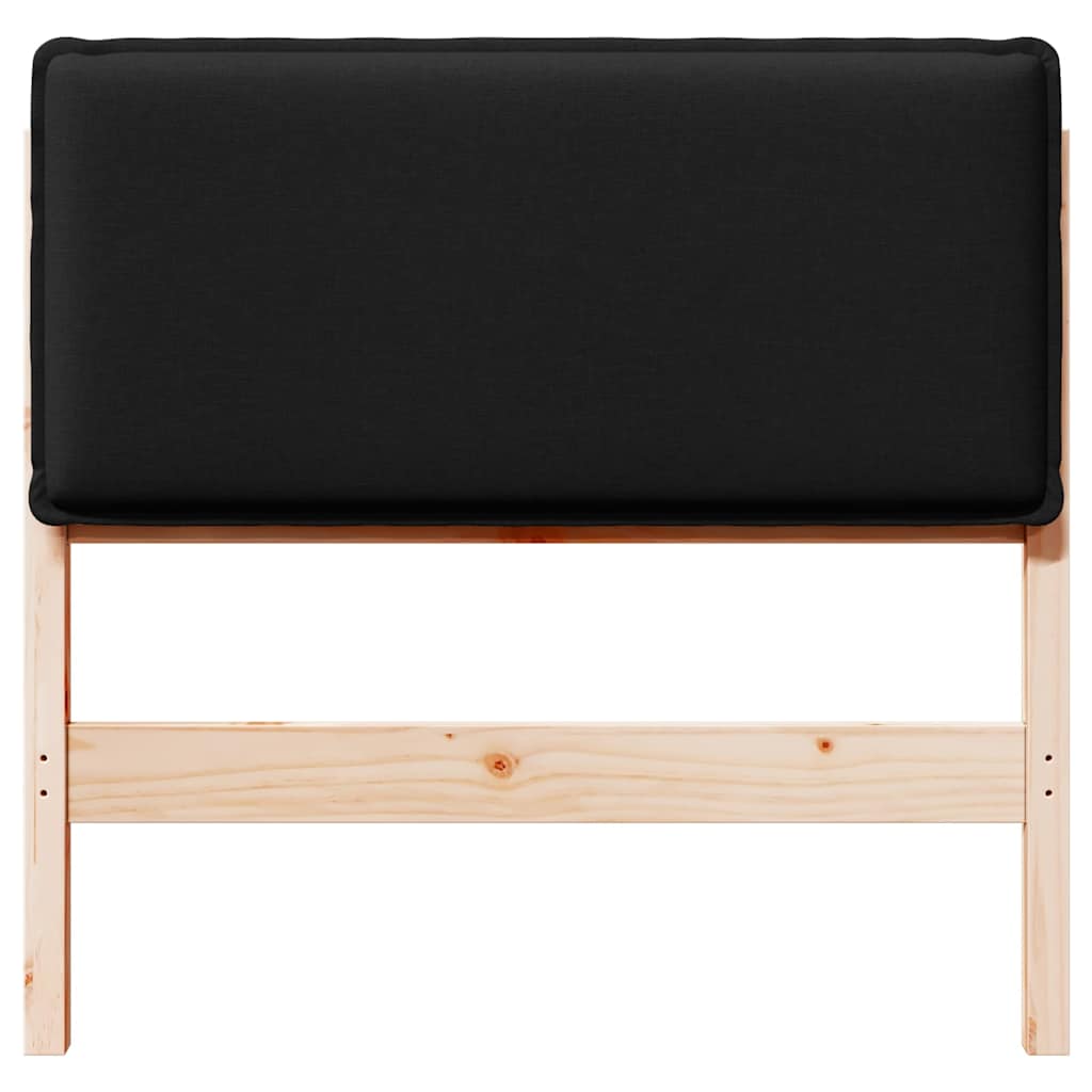 Tête de lit capitonnée Naturel et Noir 80 cm Pin massif - XIOS