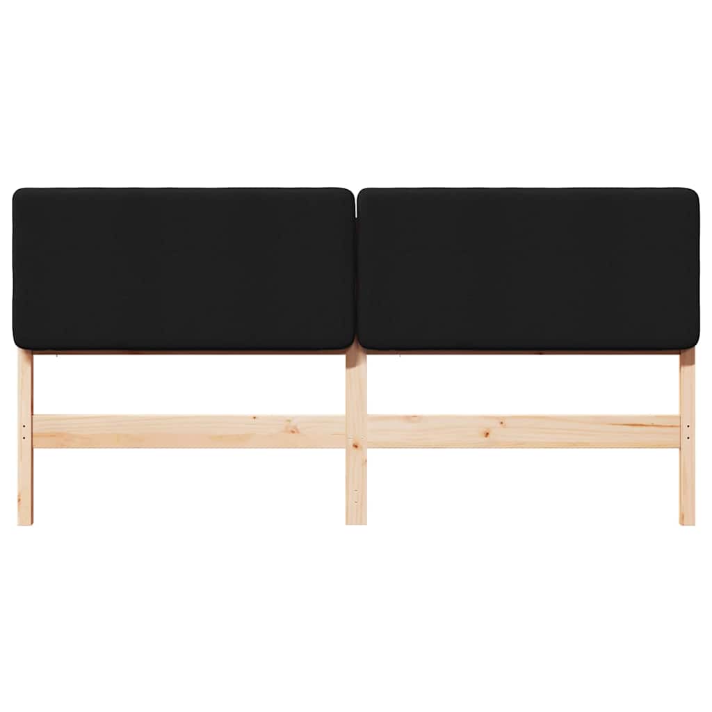 Tête de lit capitonnée Marron et Noir 200 cm Pin massif - XIOS