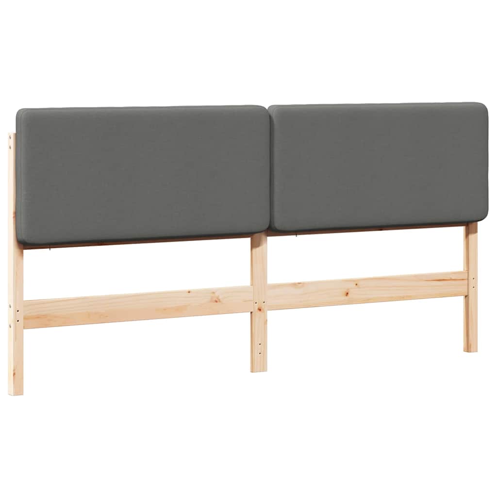 Tête de lit capitonnée Marron et gris clair 180 cm Pin massif - XIOS